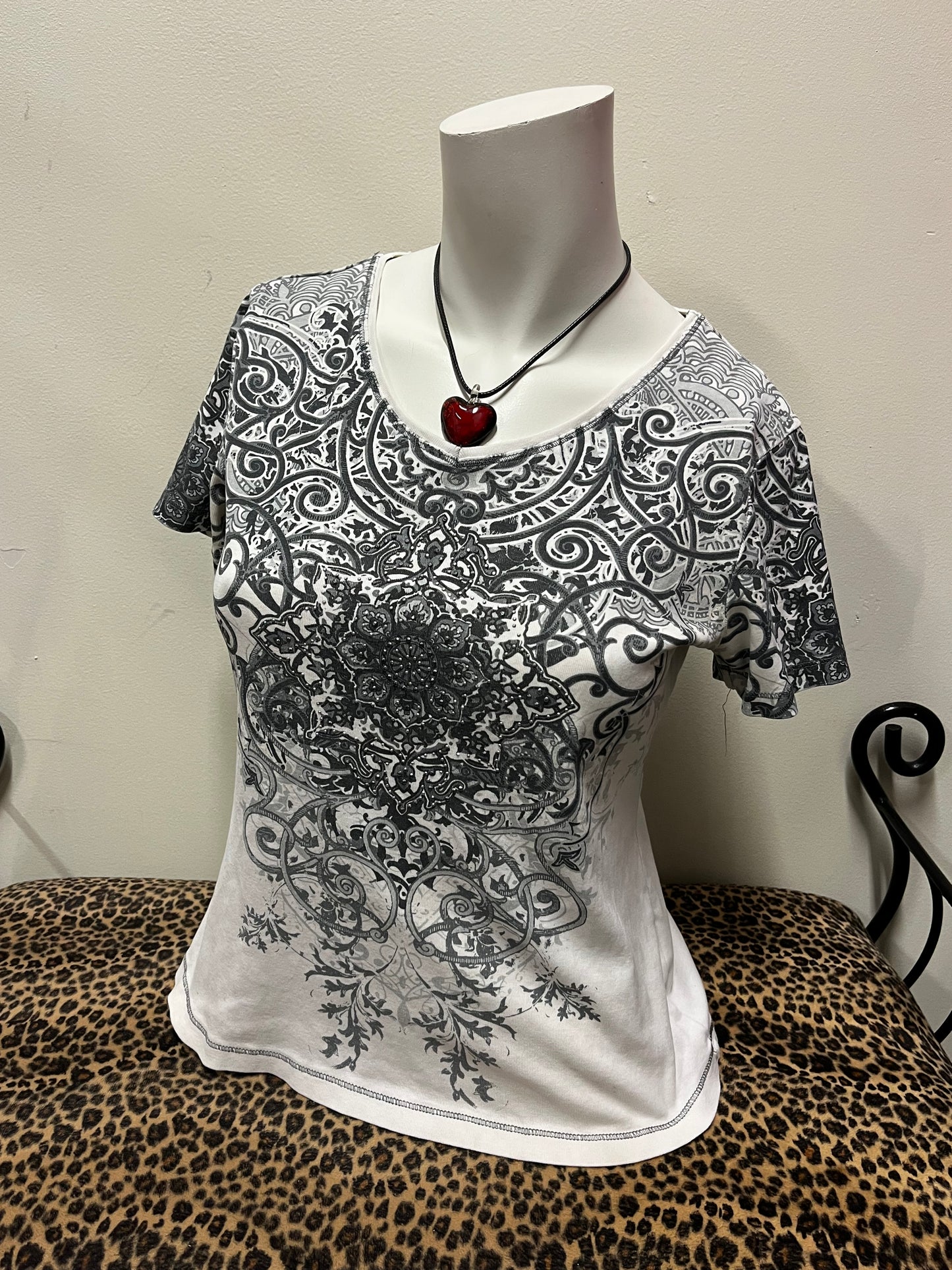 S - Laura Rhinestone Graphic Fairy Top