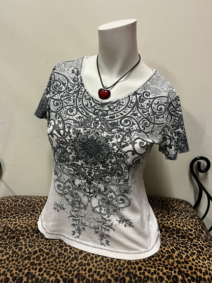 S - Laura Rhinestone Graphic Fairy Top