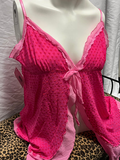 L - Hanky Panky Y2K Pink Ruffle Cami Top