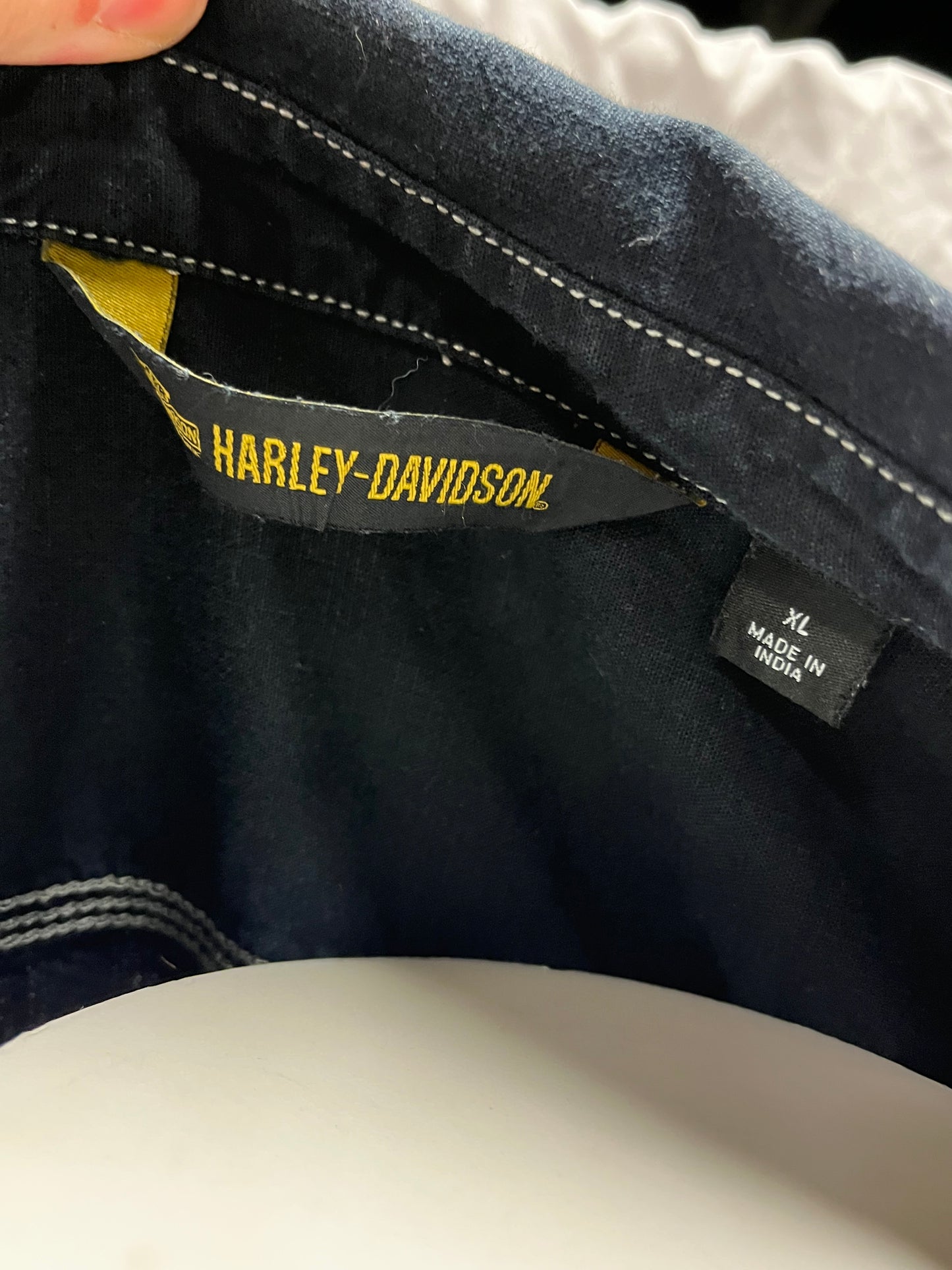 XL - Harley Davidson Studs + Patches Button Down