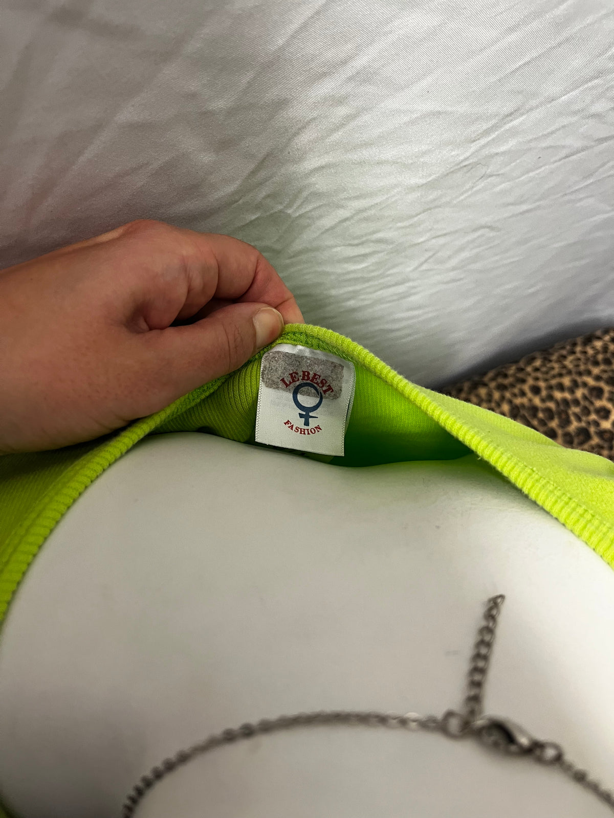 L - Cabo Y2K Green Rhinestone Graphic Tank Top