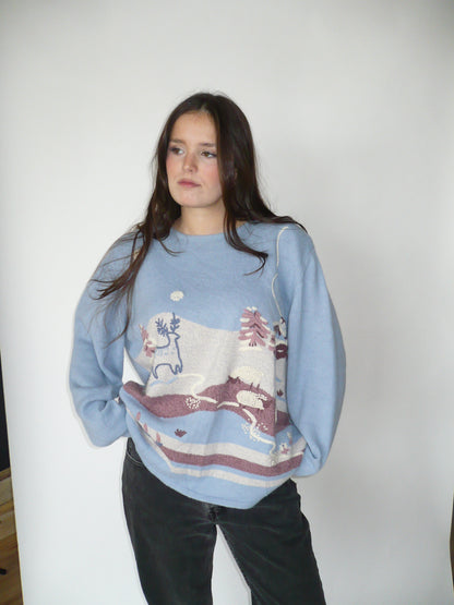 TANJAY Winter Scene Knit Sweater