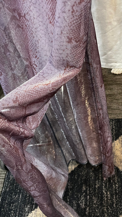 S - 90s Silk & Satin Sheer Snakeskin Nightgown