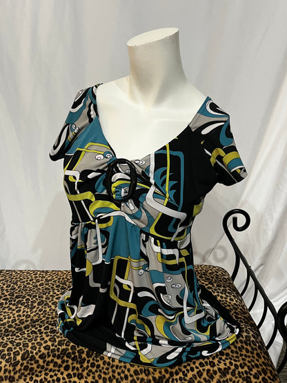 M/L - Ricki's 2000s Patterned Buckle Blouse