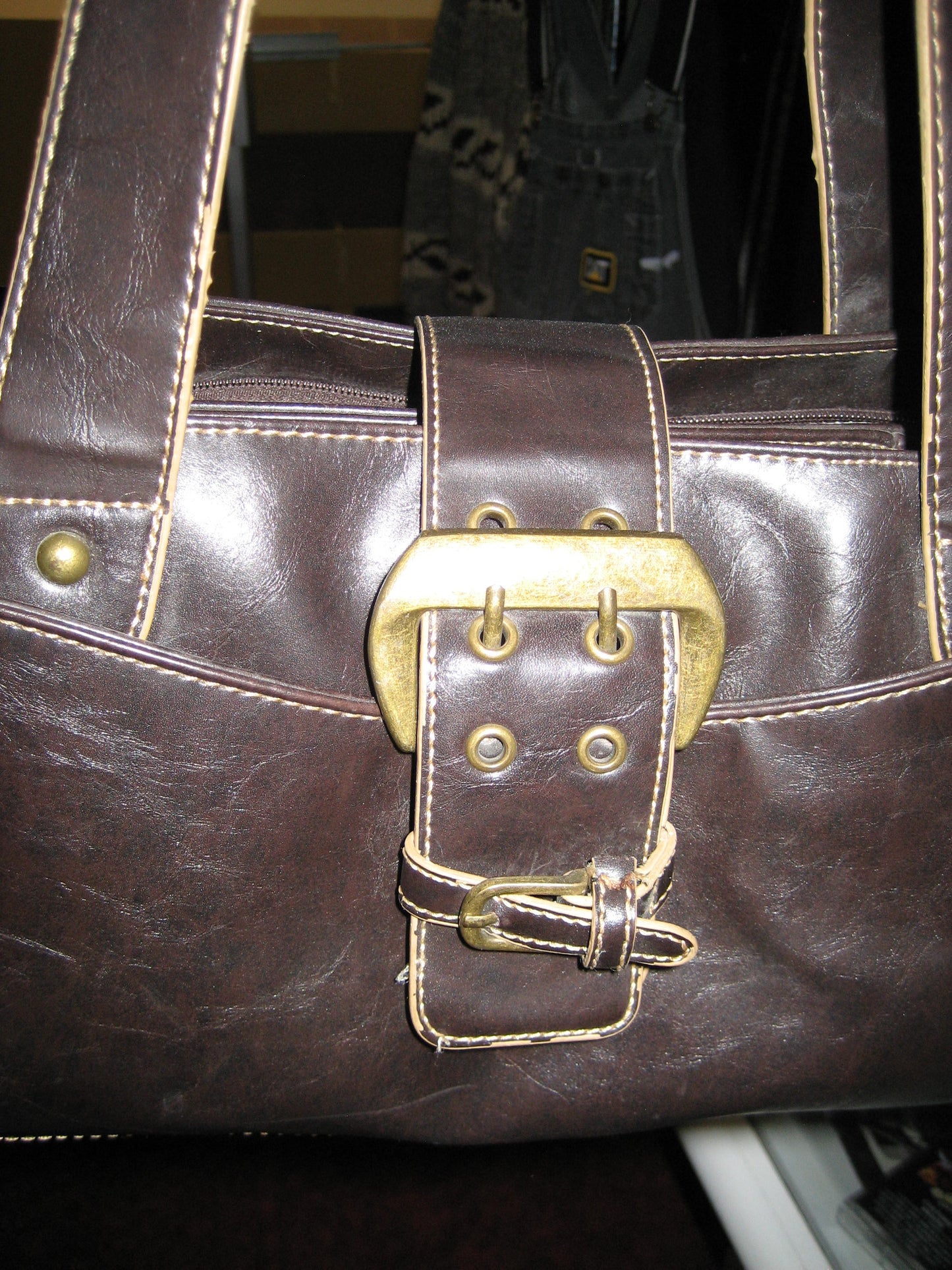 Brown Leather Vintage Chunky Purse