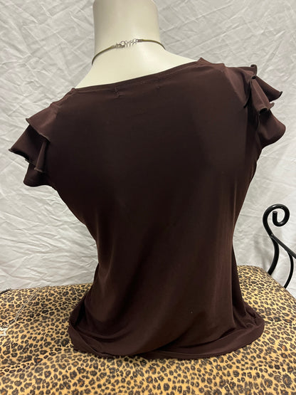 S - Dressbarn 2000s Ruffle Trim Blouse