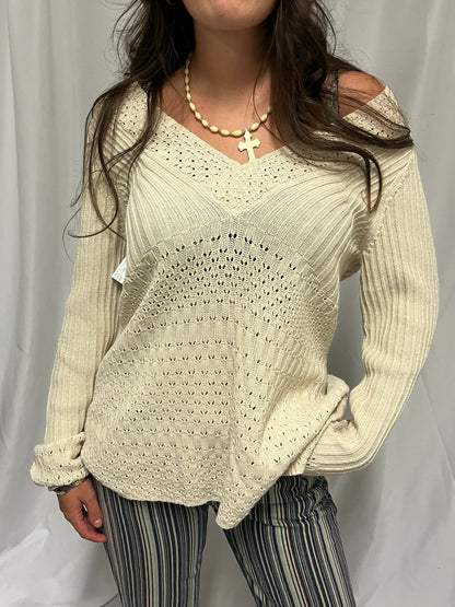 L/XL - Calvin Klein Knit Belle Sleeve Top