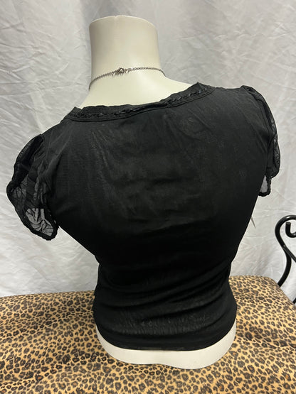 S - The Limited Black Sheer Peasant Top