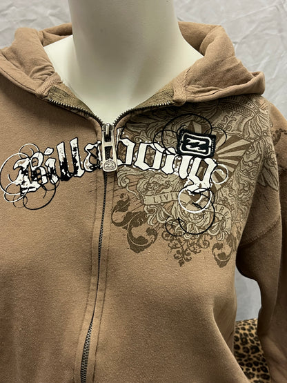 L - Billabong Y2K Gothic Graphic Zip Hoodie