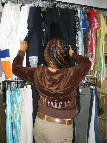 L - Juicy Couture Rhinestone Zip Hoodie