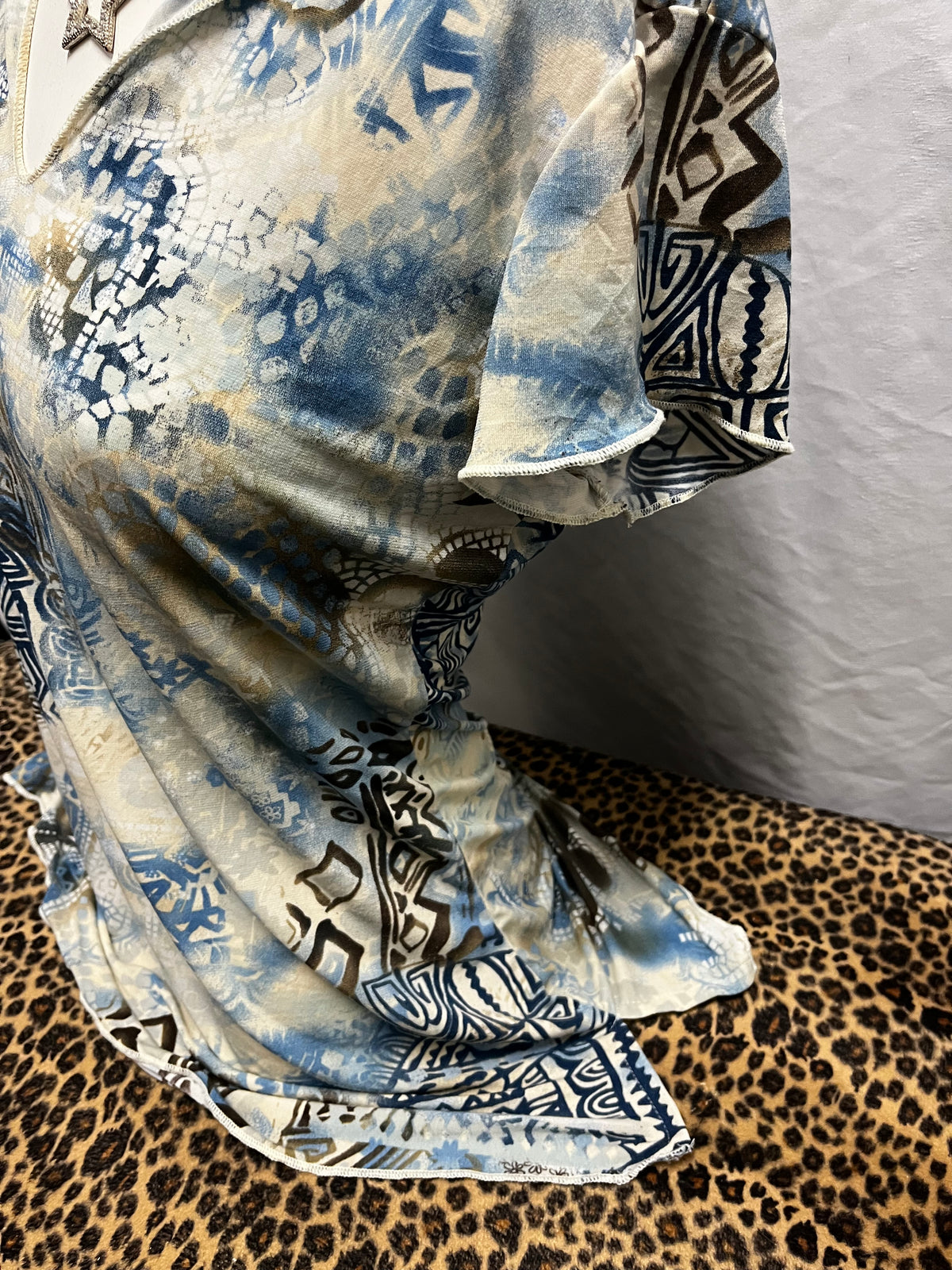 S/M - International Concepts Blue Patterned Blouse