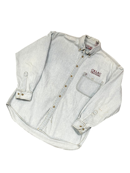 L - Western Classic 90s Trucking Light Wash Denim Button Down