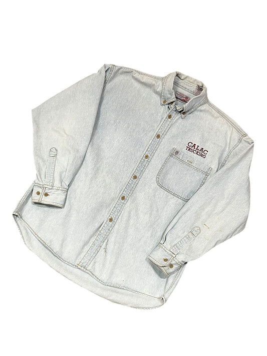 L - Western Classic 90s Trucking Light Wash Denim Button Down