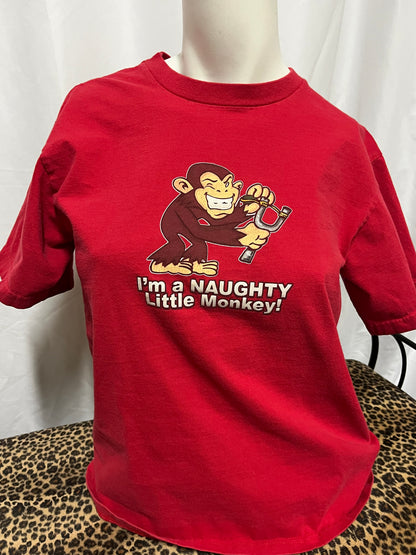 L - Naughty Monkey Y2K Graphic Tee