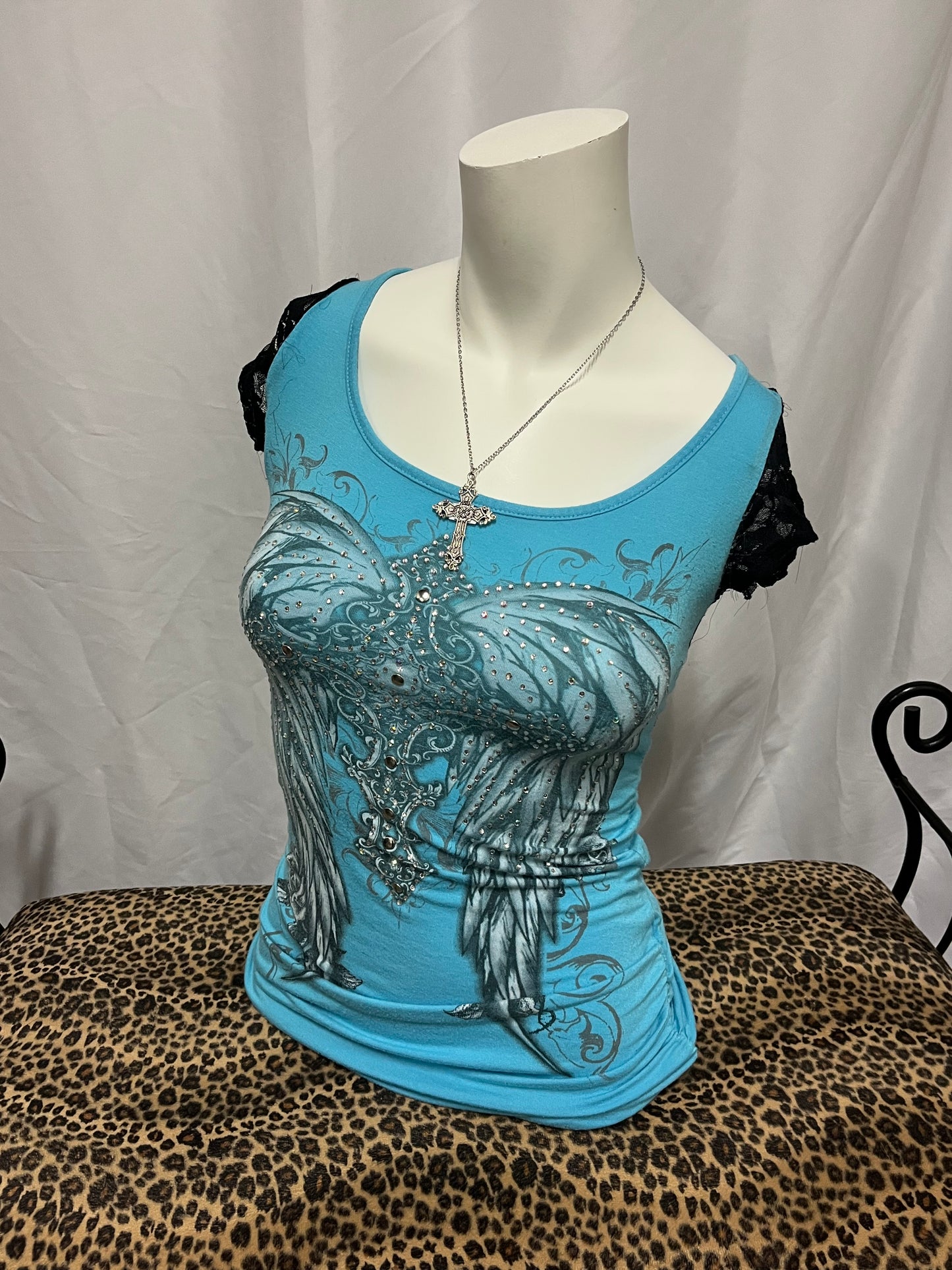 XS/S - Y2K Rhinestone Wings Graphic Top