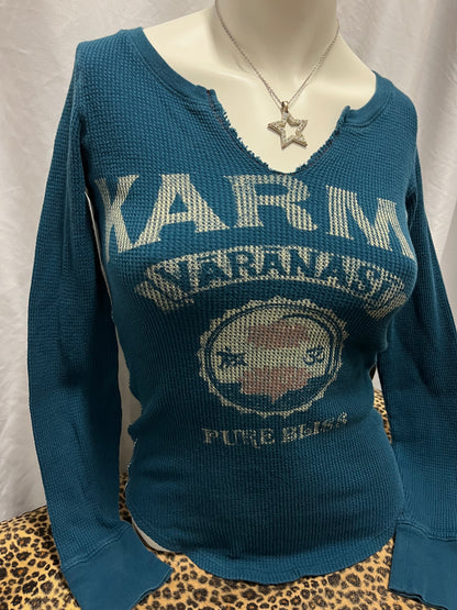 XS - Lucky Brand Karma Waffle Thermal Top