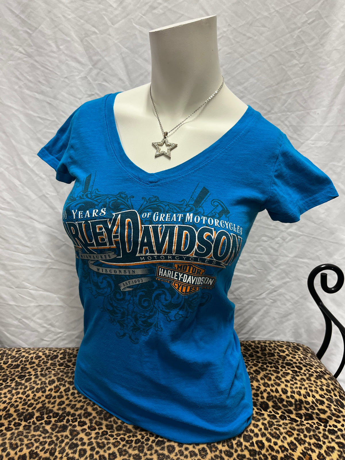XS - Harley Davidson Langley Blue Top