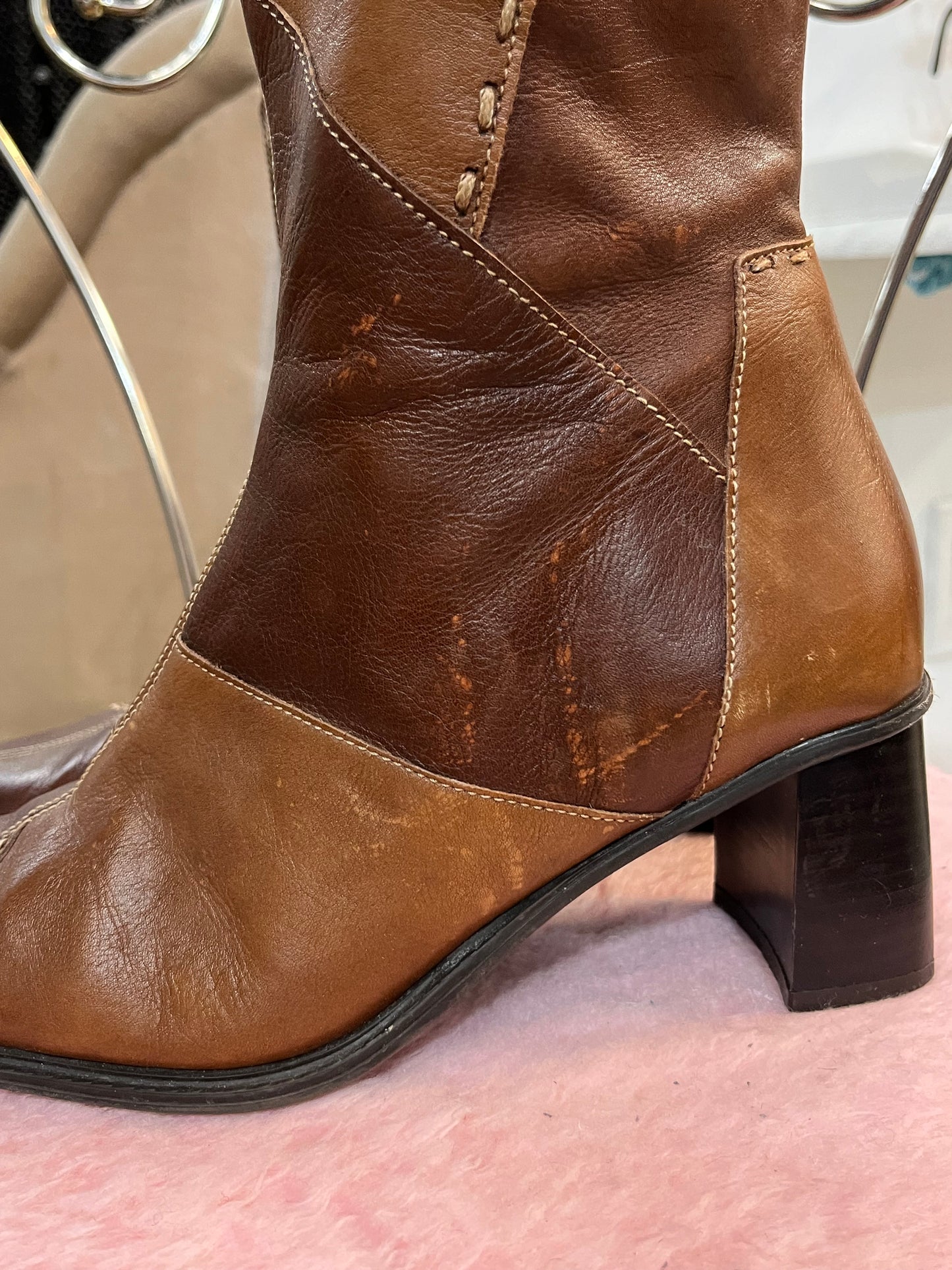 Gianni Gregorri Patchwork Leather Heeled Boot