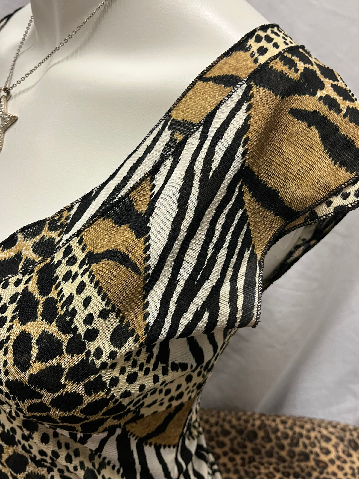 S/M - Have Y2K Animal Print Layered Mesh Top