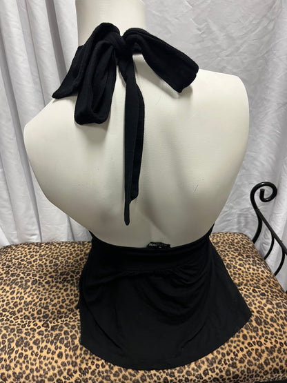 S - Le Chateau Y2K Black Halter Top