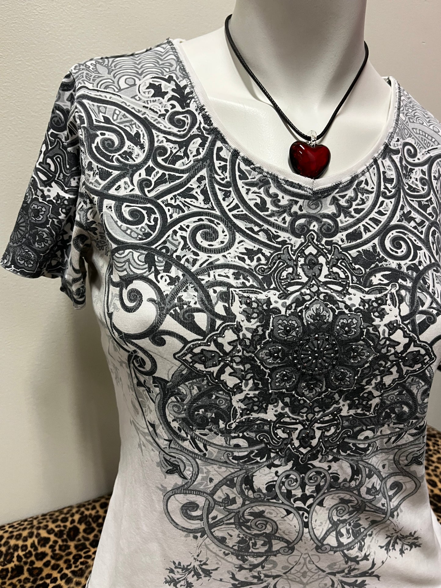 S - Laura Rhinestone Graphic Fairy Top