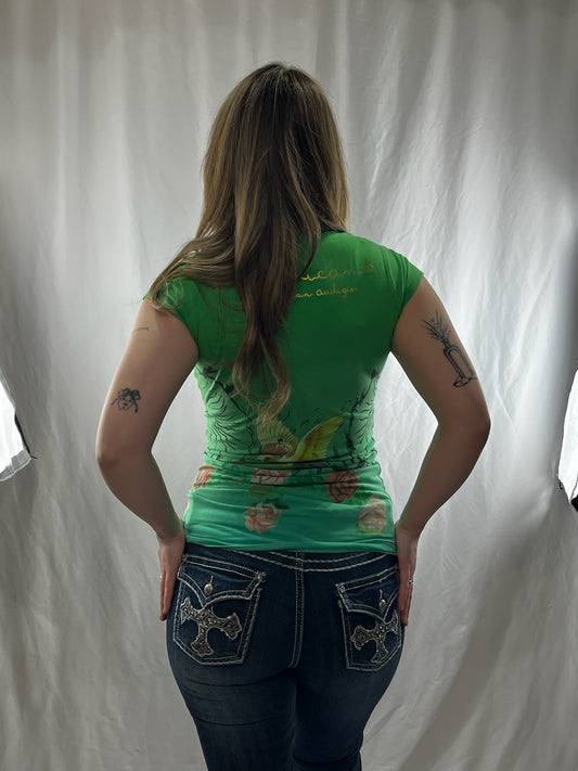 32" - Illegal Jeans 2000s Cross Rhinestone Capri Jeans