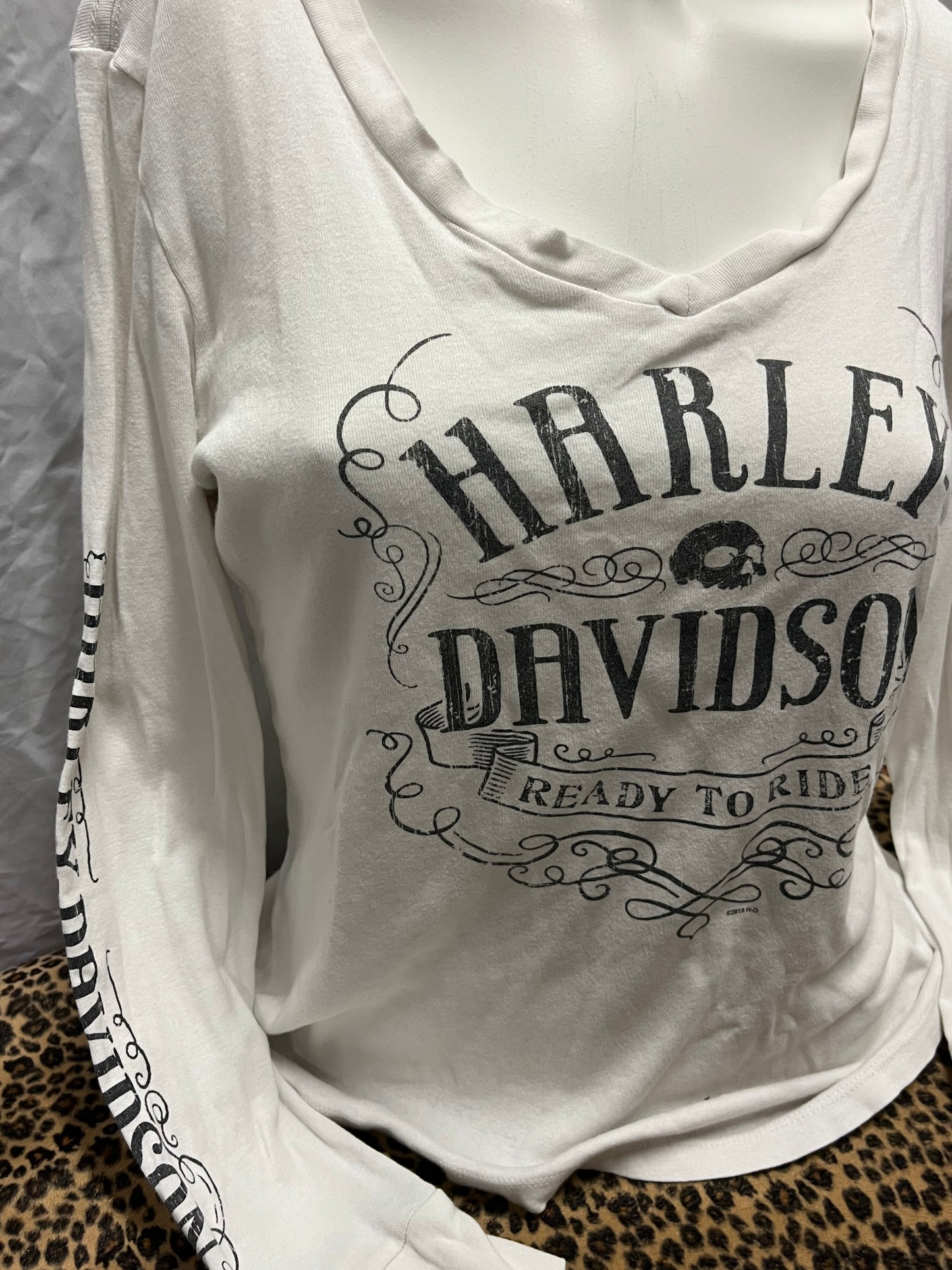 L - Harley Davidson 2000s Long Sleeve Graphic Top