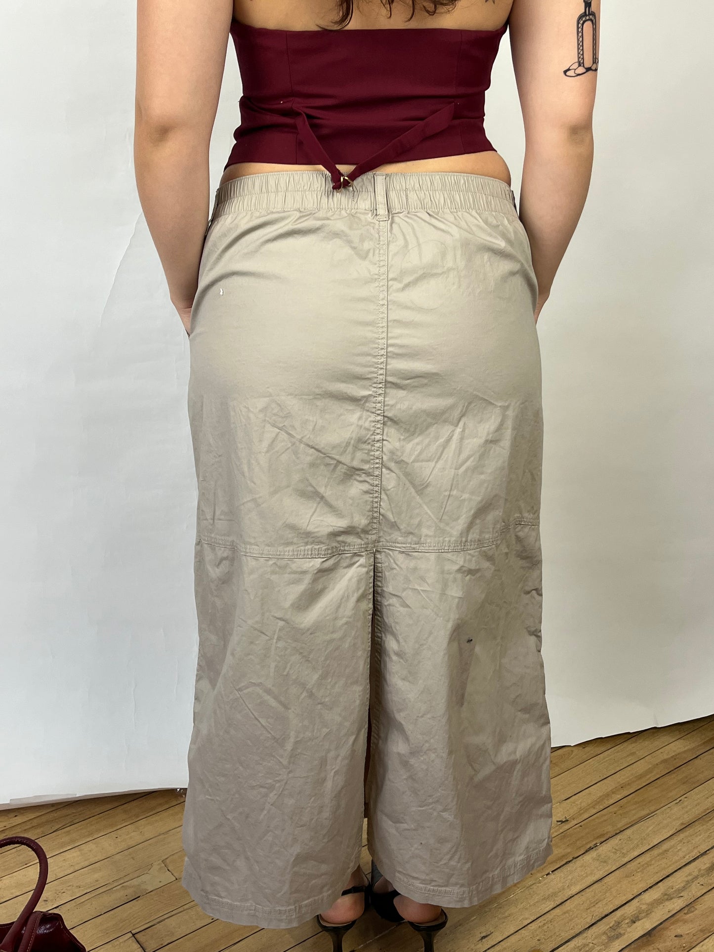 Generation Beige Cargo Maxi Skirt