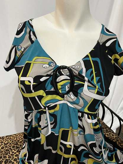 M/L - Ricki's 2000s Patterned Buckle Blouse