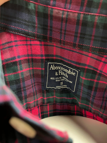 XS - Abercrombie & Fitch Y2K Pink + Green Plaid Shirt