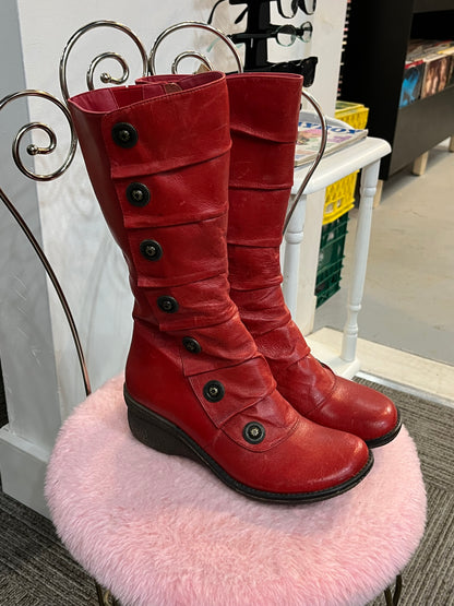 7.5 - Miz Mooz Red Leather High Boot