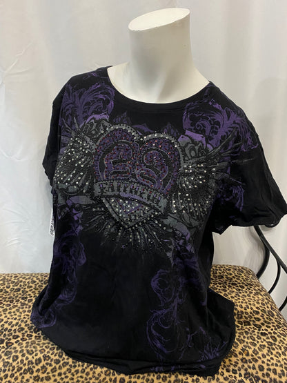 XXXL - W1 Rhinestone Gothic Graphic Tee