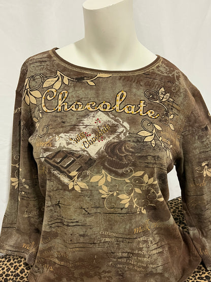 M - Jess & Jane Chocolate Graphic Top