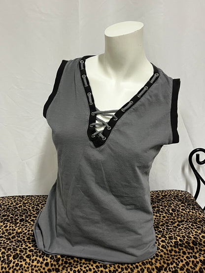 L - Harley Davidson Lace-Up Graphic Tank Top