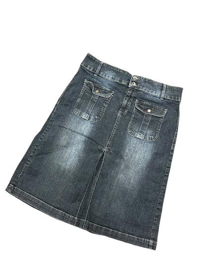 L - Denim Tall Sally Midi Skirt