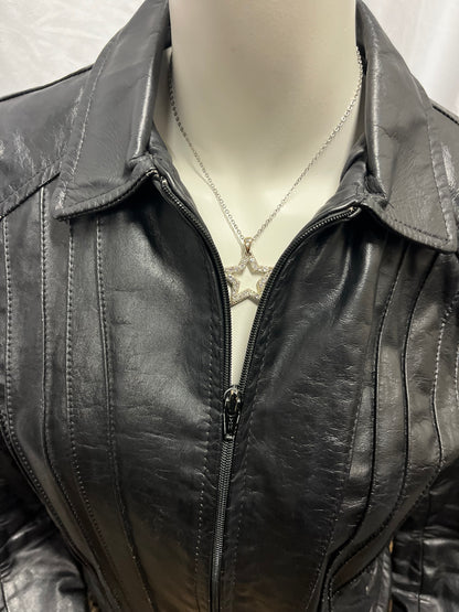 XS/S - Jeffrey Alan 90s Genuine Leather Fitted Zip Jacket