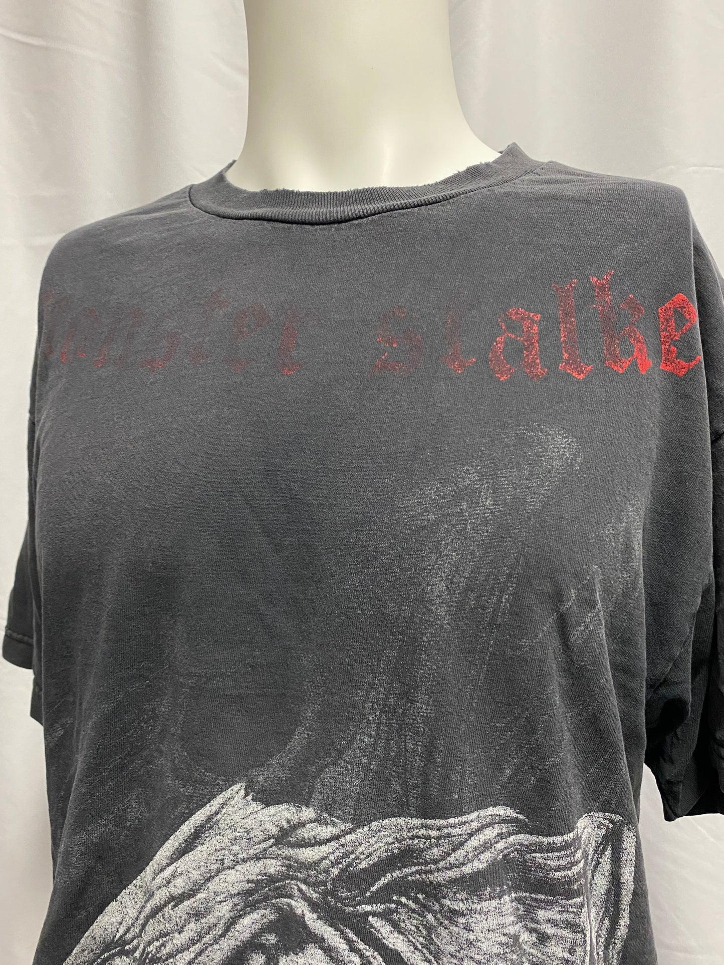 L - Monster Stalker Faded Gothic Graphic Tee