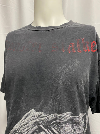 L - Monster Stalker Faded Gothic Graphic Tee