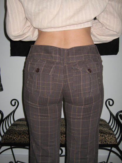 Streetwear Society Y2K Plaid Low-Rise Pants