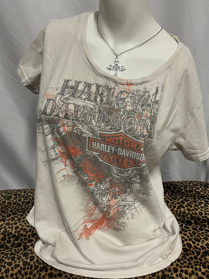 XL - Harley Davidson 2000s Rhinestone Graphic Tee