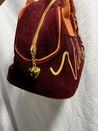 Purse - Victoria's Secret Burgundy + Gold Bowling Bag