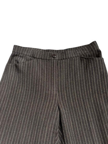 SZ 8 - Haggar Brown Pinstripe Wide Leg Trousers