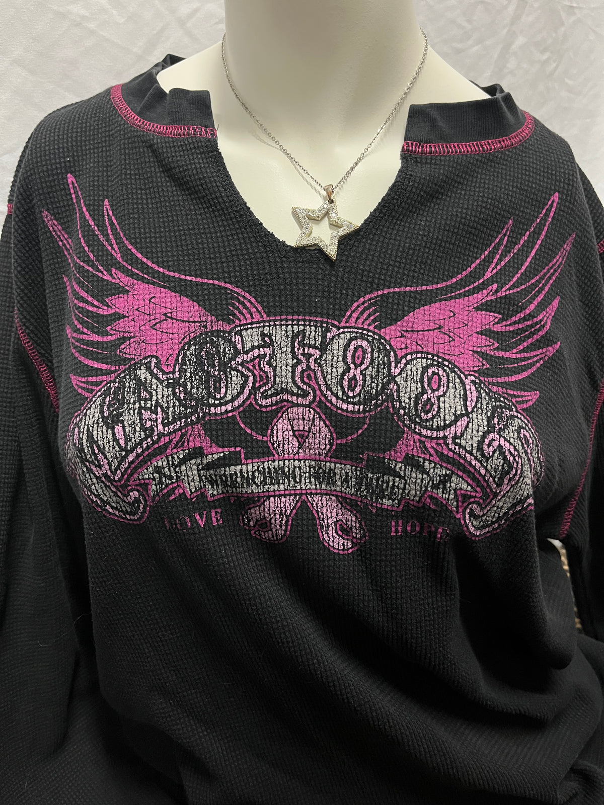 2XL - Mac Tools Y2K Graphic Waffle Thermal Top