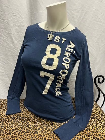 S - Aeropostale Y2K Applique Long Sleeve Top