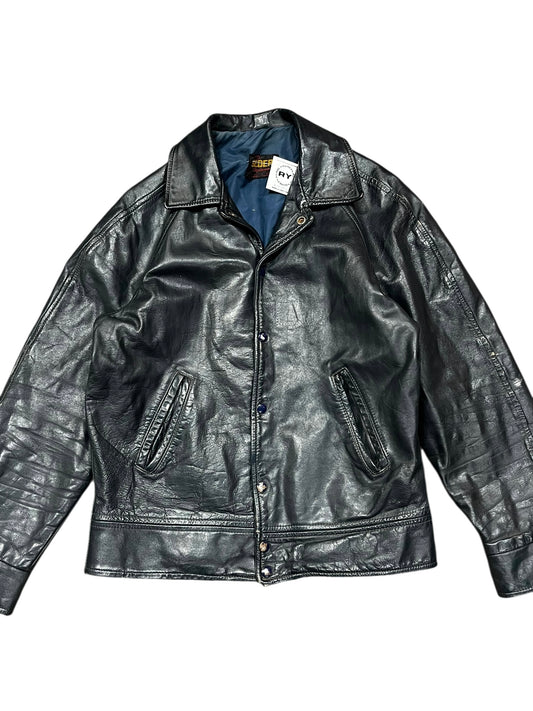 M - 1960s Seder Genuine Leather Car Coat Made In Canada
