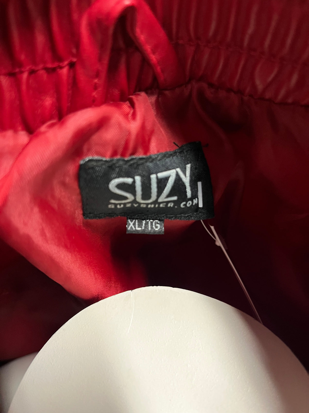 L/XL - Suzy Y2K Red Faux Leather Fitted Jacket