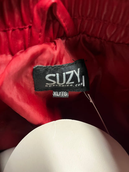 L/XL - Suzy Y2K Red Faux Leather Fitted Jacket
