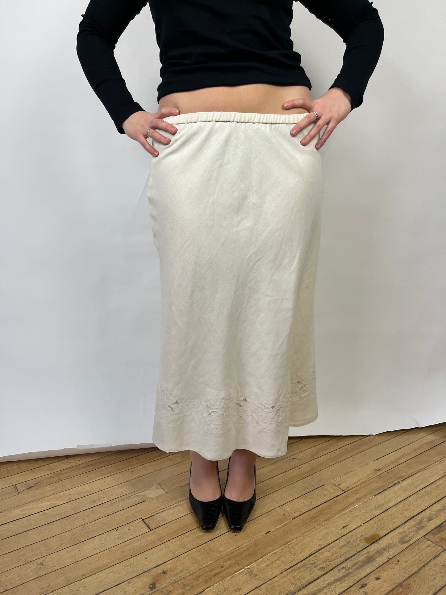 Jacques Vert Vintage Linen Maxi Skirt