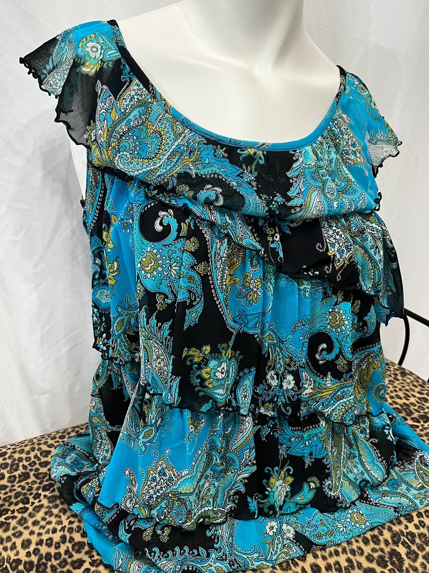 M - Apt. 9 Tiered Mesh Overlay Fairy Top
