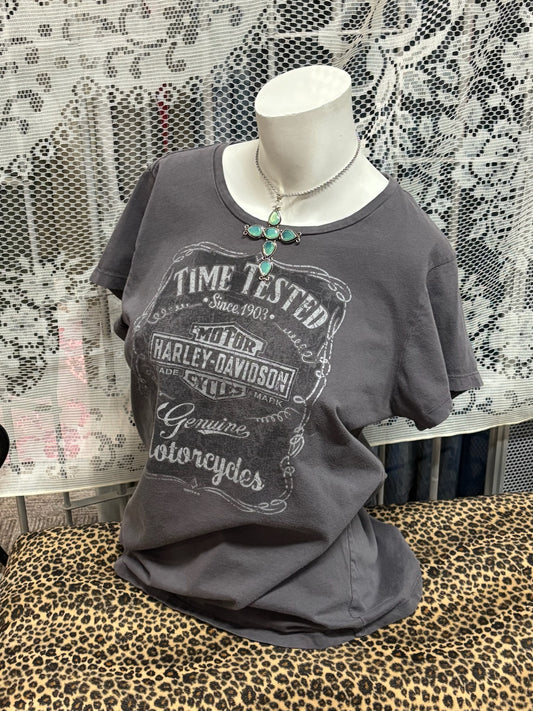 XL - Harley Davidson Grey Graphic Top